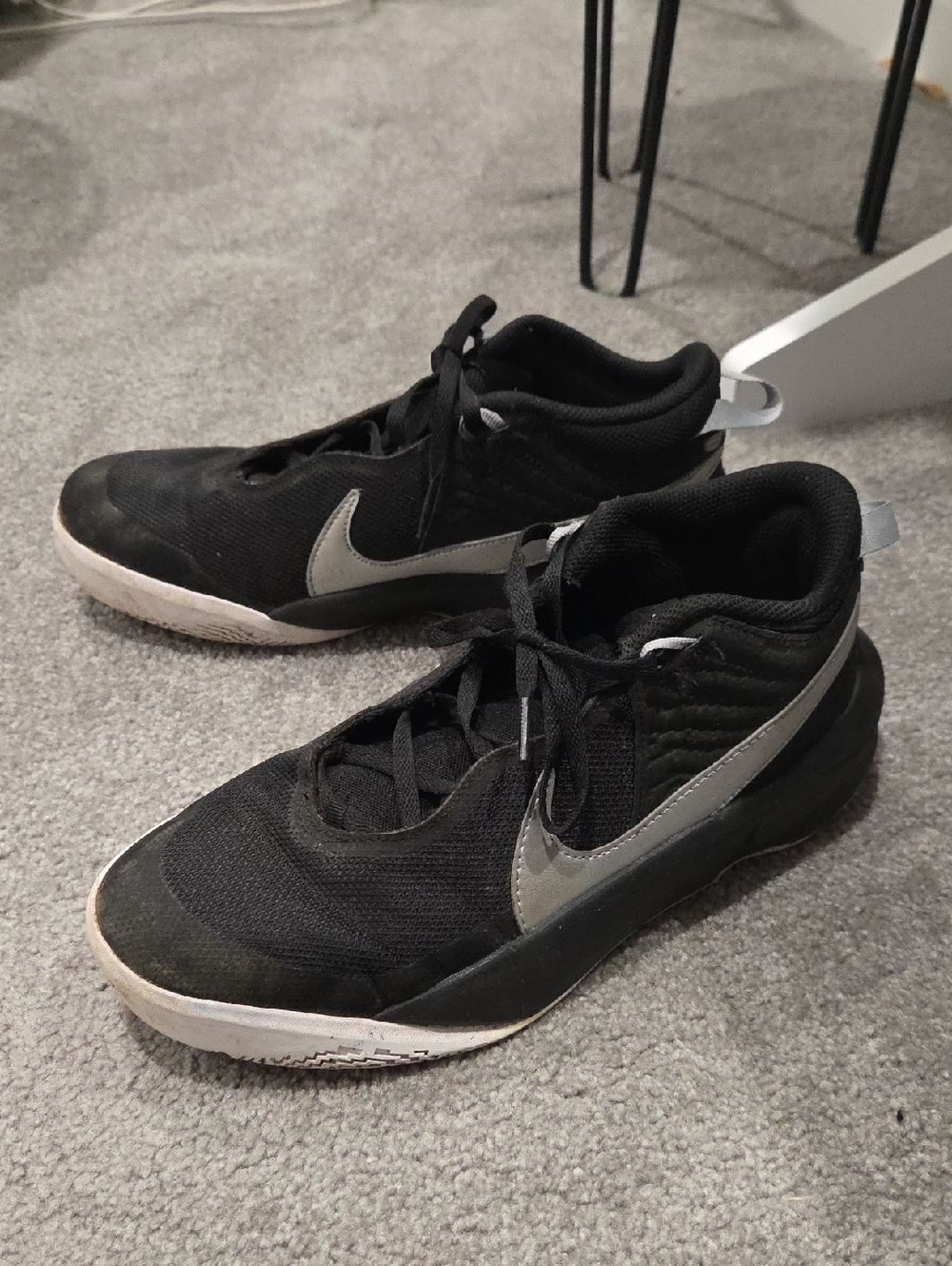 Nike Black Athletic Sneakers with Gray Swoosh